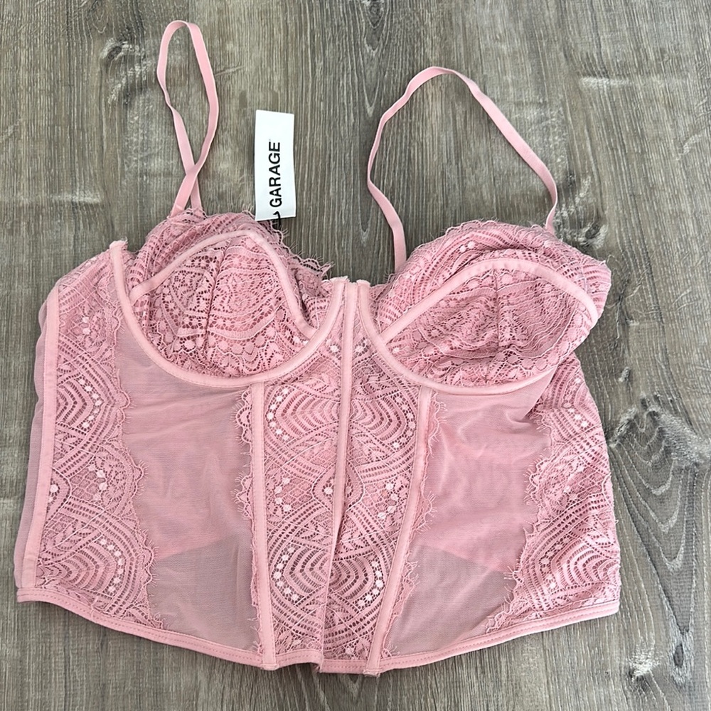 Garage Pink Lace Top